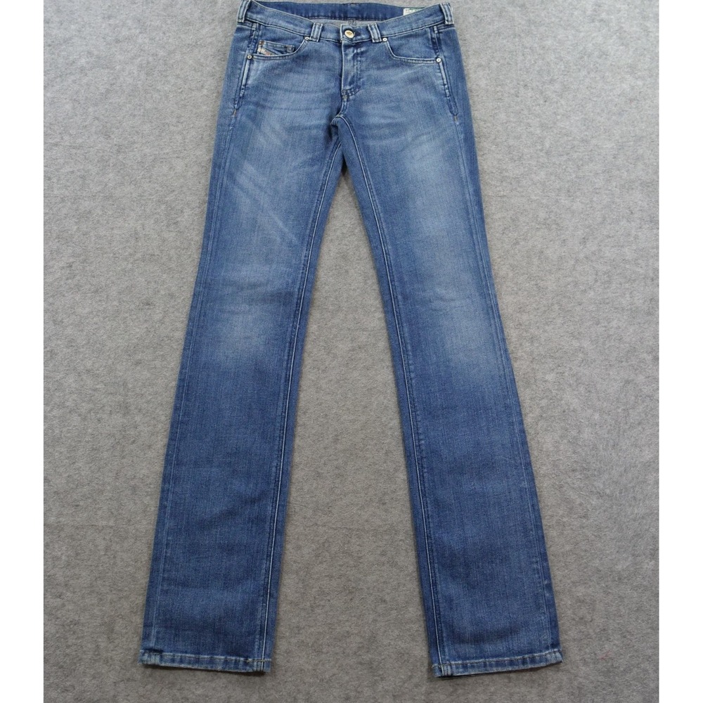Diesel Jeans Womens 28 Blue Low Rise Straight Leg Doozy Wash 0072J Denim